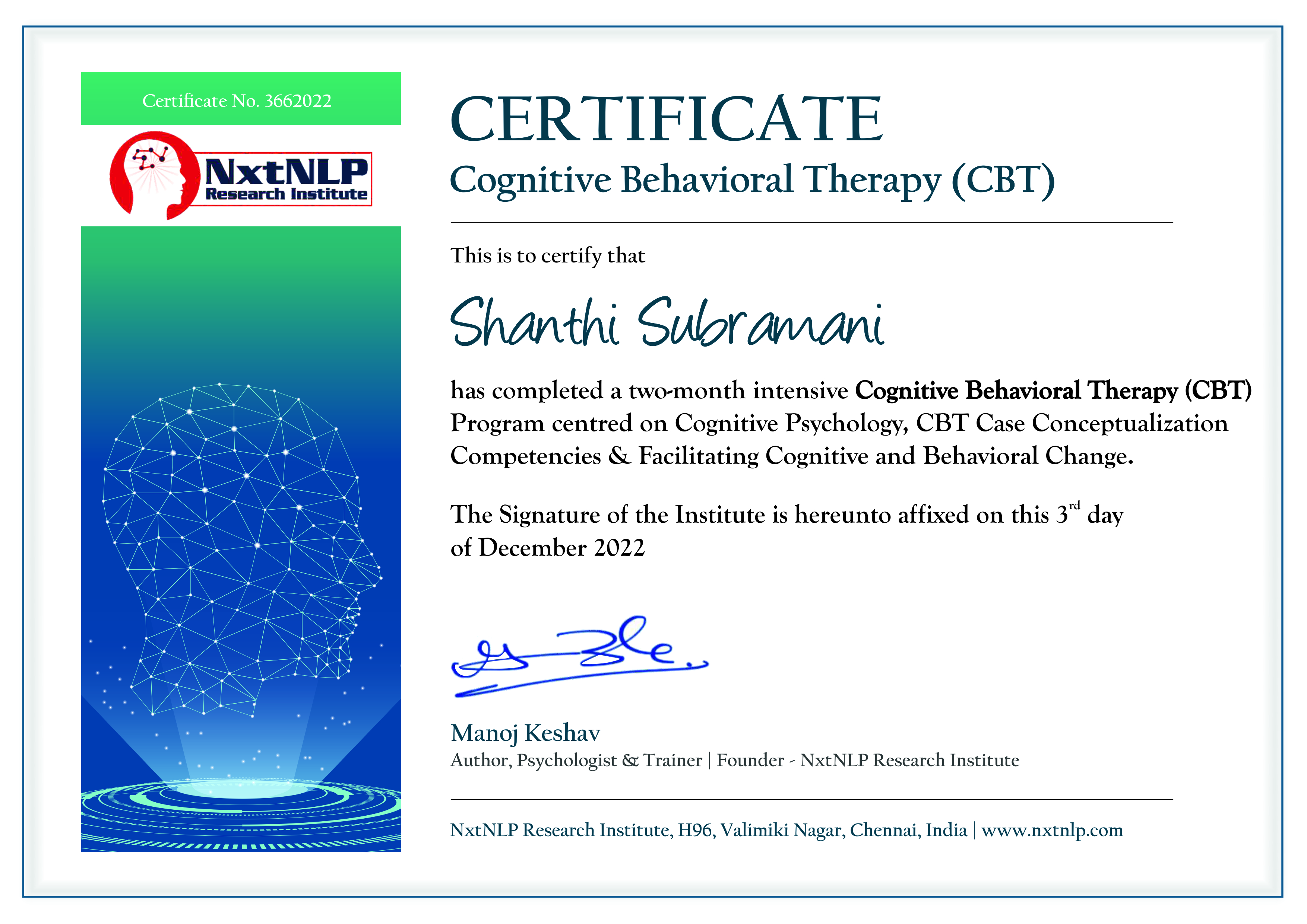 Certifications in Psychotherapy